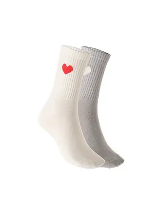 OPUS | Socken YENNIS LOVE 2er Pkg. milk | rot